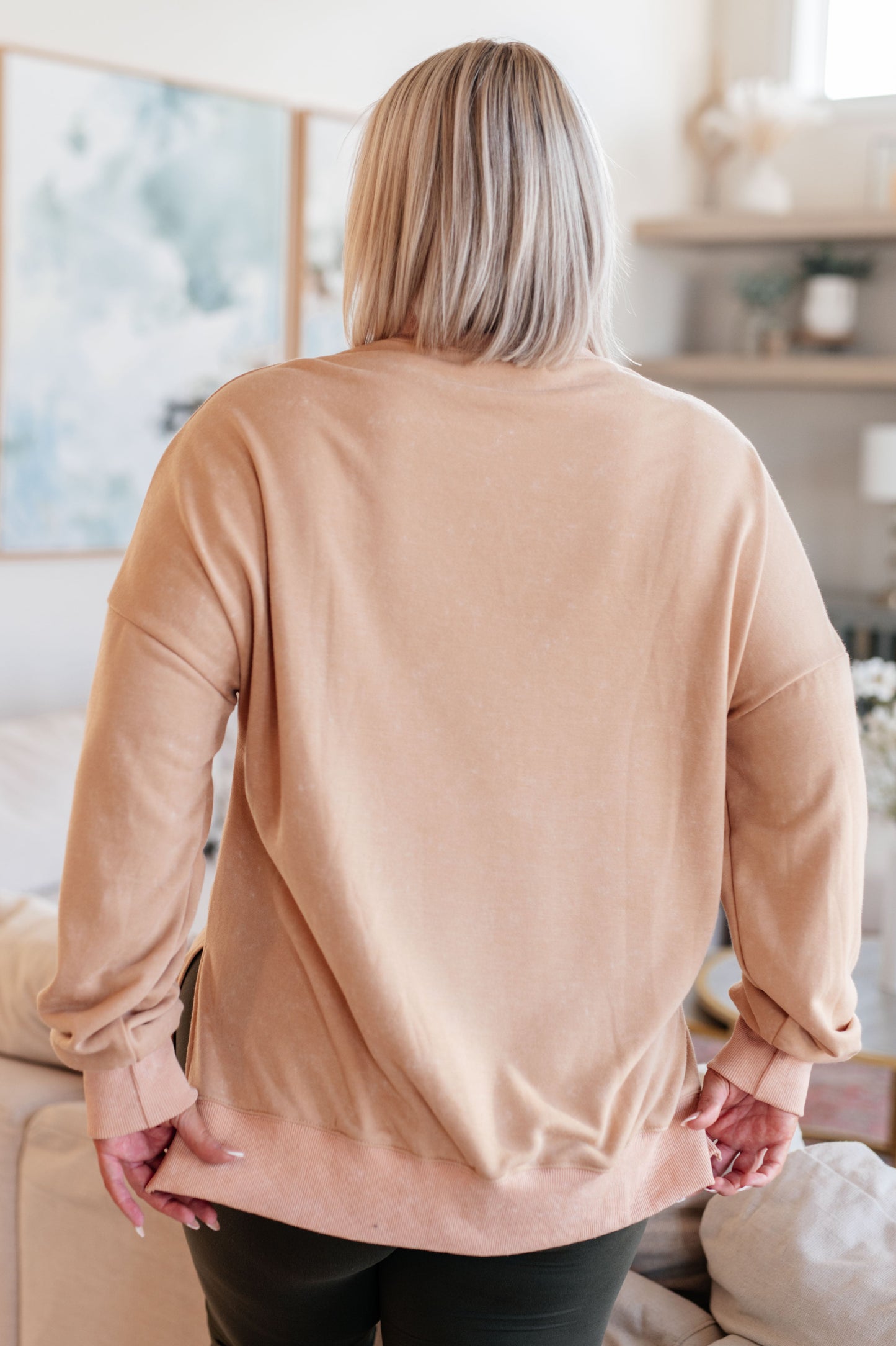 No Plain Jane Oversized Sweatshirt in Khaki