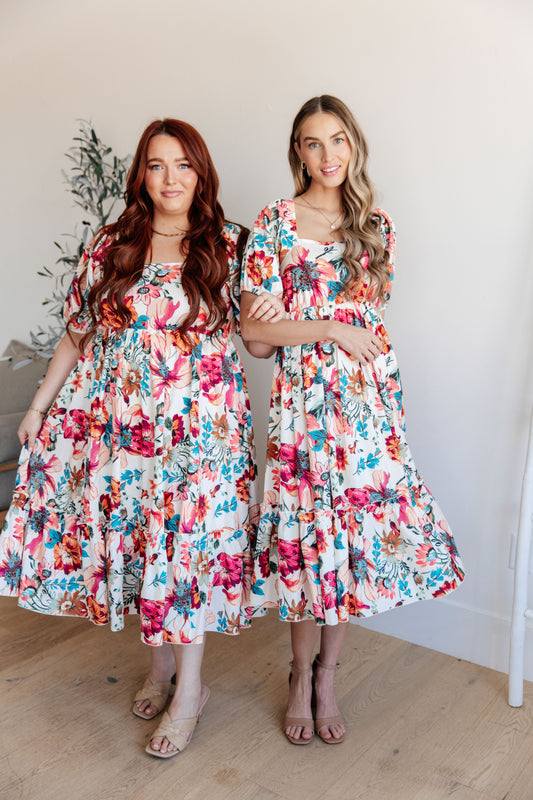 Let Me Frolic Balloon Sleeve Floral Dress