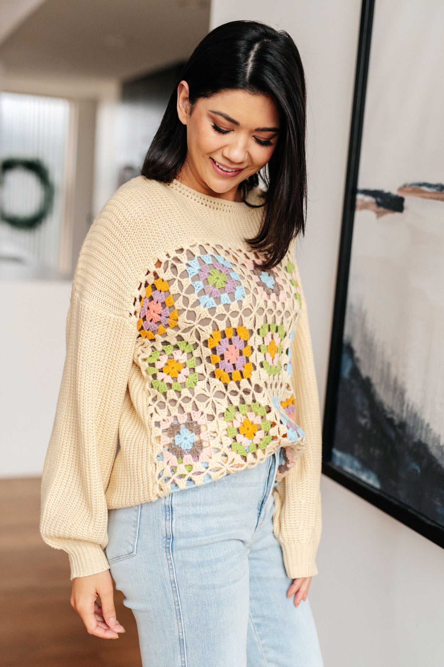 Square Dance Granny Square Sweater